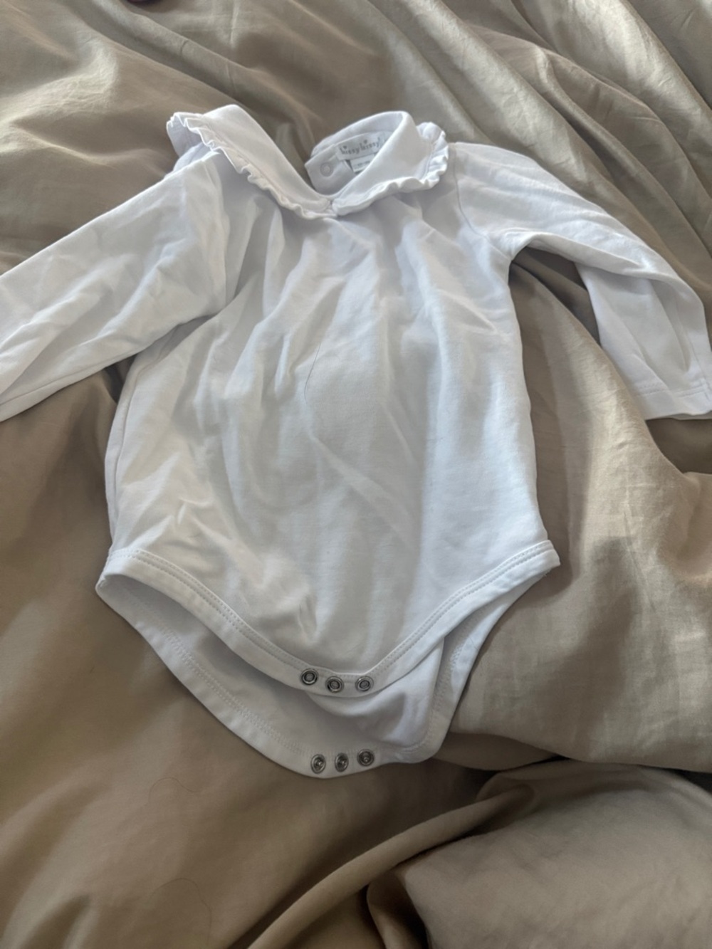 Kissy kissy Classic White Ruffle Collar One-Piece - Kids